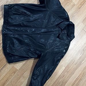 COPY - Vintage Mens Large Black LNR Genuine Leather Bomber jacket